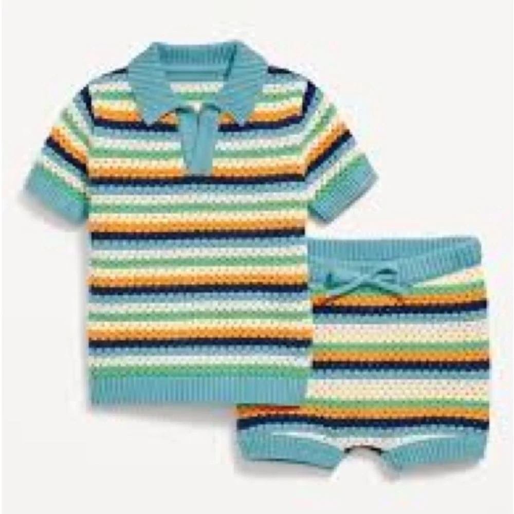 Old Navy Baby Sweater-Knit Collared Top & Shorts Set – Geyser